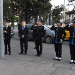 Autoridades provinciales en el izamiento de las enseñas patrias por la Semana de la Policía